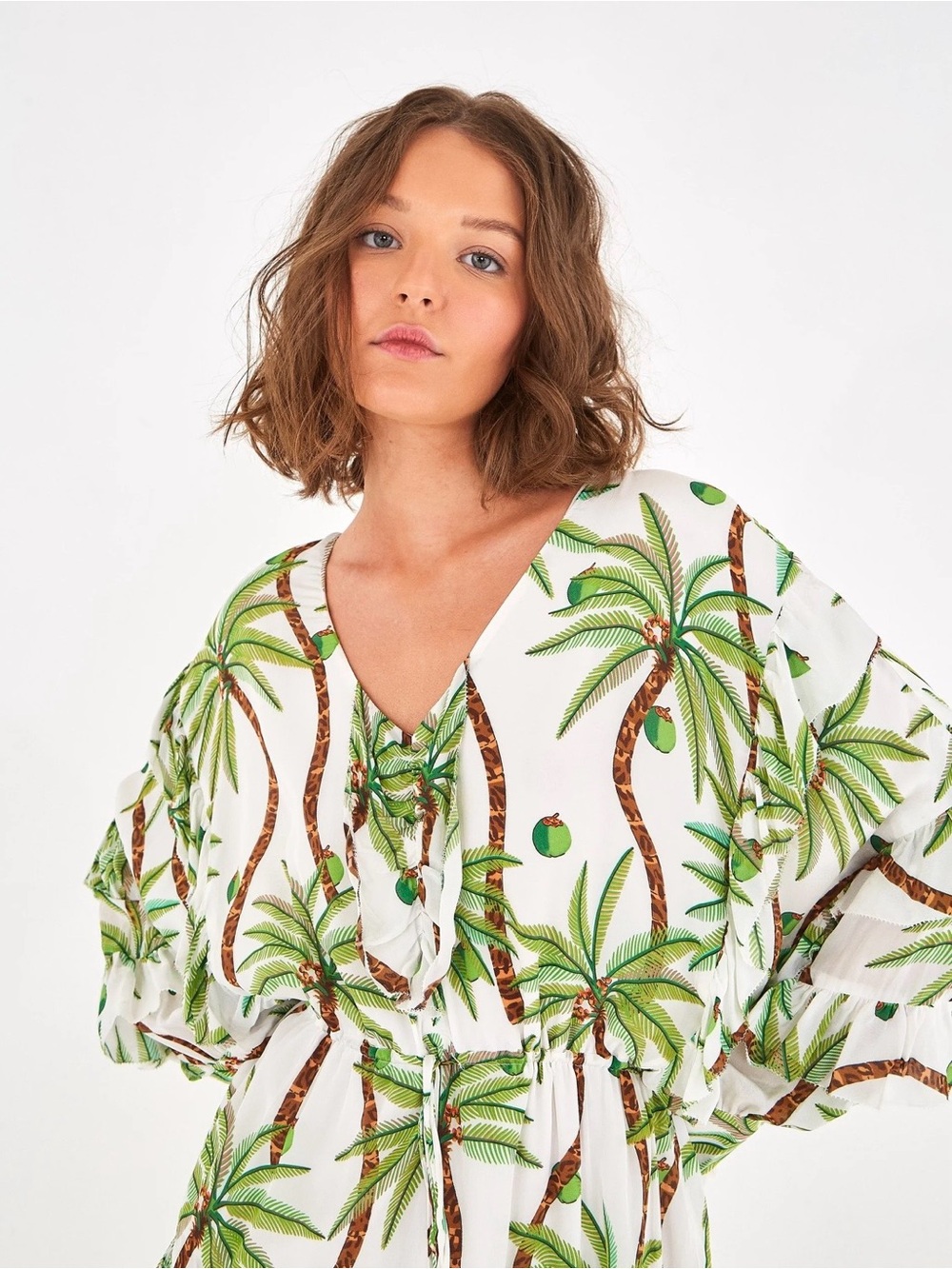 FARM Rio Swinging Palm Mini Dress